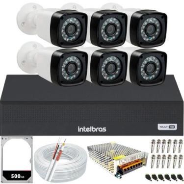 Imagem de Kit 6 Câmeras de Segurança hd Dvr 8ch Intelbras hd 500gb