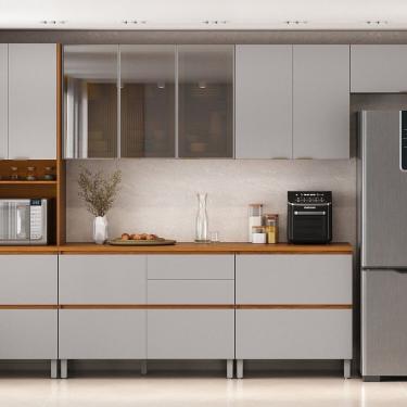 Imagem de Cozinha Completa Modulada 6 Peças 100% Mdf Lumina Itatiaia Cinamomo-fendi