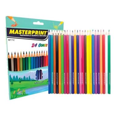 Imagem de Kit 6 Caixa Lápis De Cor 24 Cores Masterprint Mp712