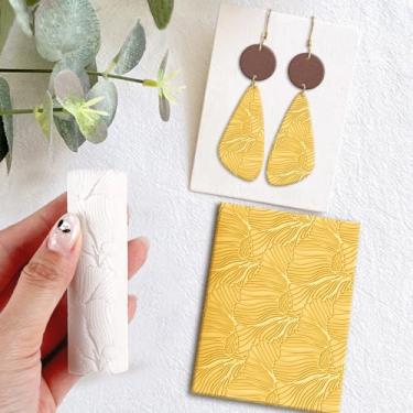 Imagem de Rolo de textura de argila de polímero, rolo de argila de polímero para fazer brincos, funciona com cortadores