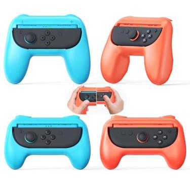 Imagem de [Both for Switch 2 and 1] FYOUNG Grips for Nintendo Switch 2/1/OLED Controller, Handle Holder for Joycon 2&for Joy con, Dual Size Comfort Ergonomic Grip for Kids&Adults, Family Gaming Accessories