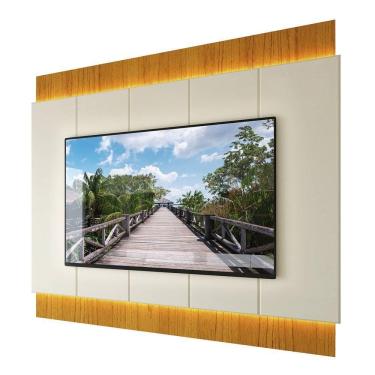 Imagem de Painel Suspenso Magnifico 220 Para Tvs De Até 75 Polegadas Com Led Naturale Off White - Gelius