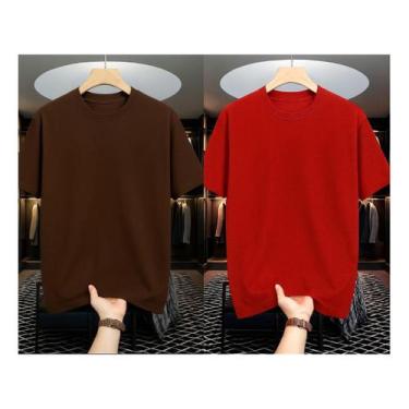 Imagem de Kit 2 Camiseta Masculina Manga Curta Básica Em Algodão Macio - GlauF, 