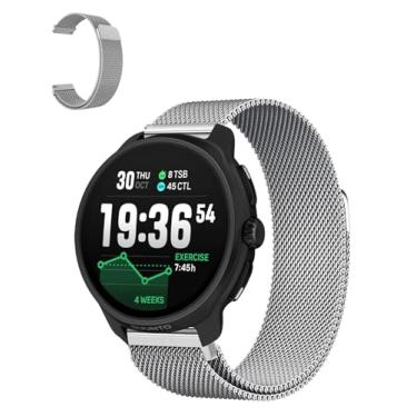 Imagem de Oshmirian Pulseira SUUNTO Race 2 – Pulseira magnética de aço inoxidável, pulseira de substituição de metal ajustável com fecho magnético, malha respirável, elegante e durável para homens e mulheres