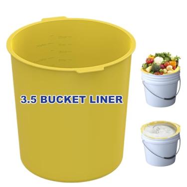 Imagem de Dxmnoly Forro de balde de silicone de 9 litros - Forro de mistura reutilizável para concreto, argamassa, argamassa, tinta, antiaderente de grau alimentício, fácil de limpar e durável (amarelo, 3,5