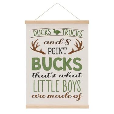 Imagem de Cabide de pôster de arte de parede para decoração de berçário de caça de pato, faixa de pendurar para quarto de berçário, sala de jogos, decoração de parede, faixa de bandeira, presentes de