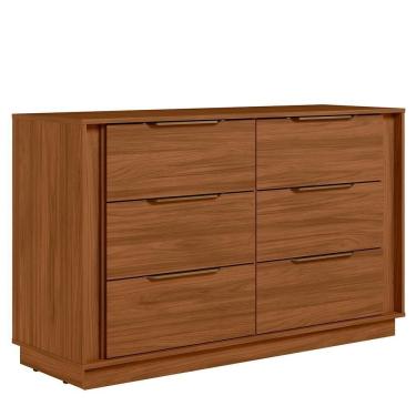 Imagem de Cômoda Giardino 6 Gavetas Nogueira Touch Demóbile
