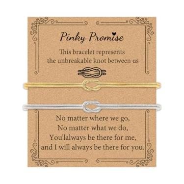 Imagem de Pulseiras combinando para casais, pulseira com nó de amor, promessa, alma gêmea, amizade, pulseiras para sempre, infinito, joias presentes para mulheres, adolescentes, ela, Small, Aço inoxidável, Sem