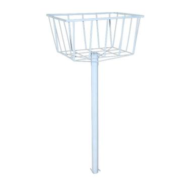 Imagem de Lixeira De Rua Calçada Parque Cesto Fundo Branca 129x60x45cm.