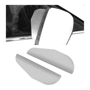 Imagem de NYTKL 2 peças de sobrancelha de viseira de chuva espelhada, protetor de sobrancelha de PVC à prova de chuva, espelhos retrovisores de fibra de carbono externos automotivos, capa de chuva para carro