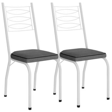 Imagem de Kit 2 Cadeiras Tubular Europa 262 Branco Assento Platina Artef Platina