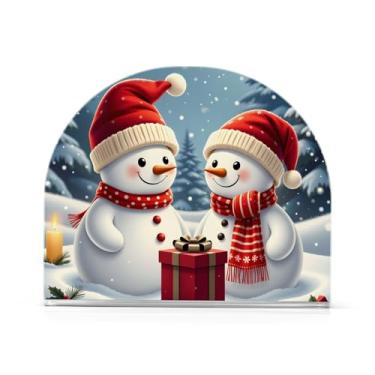 Imagem de Porta-guardanapos de acrílico de boneco de neve de Natal para mesa, dispensador de papel de seda de cozinha, suporte de guardanapo de coquetel para jantar de cozinha doméstica, 1 peça