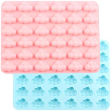 Imagem de EPYHREHM Moldes de silicone em forma de nuvens de chocolate molde de nuvem para doces de chocolate conjunto de 2