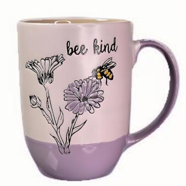 Imagem de Caneca de abelha de flores de 425 g, caneca de café e chá de cerâmica bonita, segura para lava-louças e micro-ondas, xícara de chá novidade para amantes de plantas, canecas de café presente para