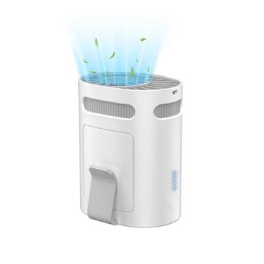 Imagem de QMKKX O ventilador portátil se fixa ao cinto de camisa de cintura pequena com clipe na parte inferior da camiseta, bolso da calça, ventiladores pessoais sem fio que sopram ar frio, alça pendurada no