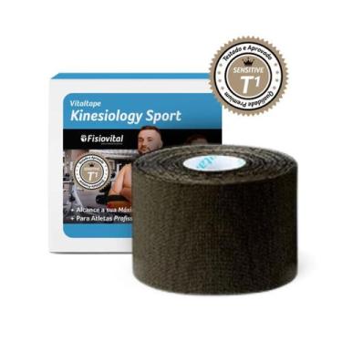 Imagem de Bandagem Kinésio Vitaltape Sport - Preta - 5 cm de Largura - Fisiovita