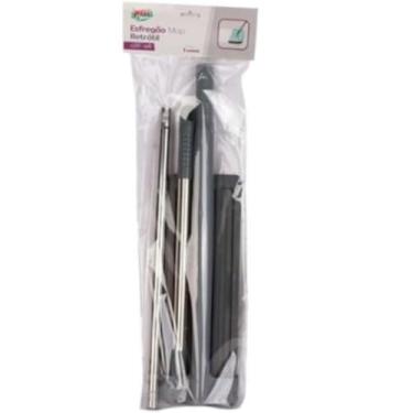 Imagem de Mop Retrátil com 2 Refis, Esfregão de Limpeza para Piso, Plástico e Poliéster, 134cm x 11cm, Cinza e Verde, Cabo Ajustável