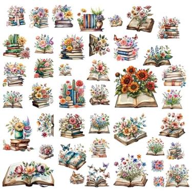 Imagem de CRASPIRE 8 estilos adesivos de janela de livro boho ofertas de parede decoração de janelas de flores PVC à prova d'água autoadesivo para presente de inauguração de casa, escritório, casa, quarto