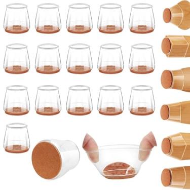 Imagem de Proteja pisos delicados com 16 capas de silicone para pés de cadeira pequenas, protetores de perna compactos universais para estabilidade de móveis e movimento silencioso.