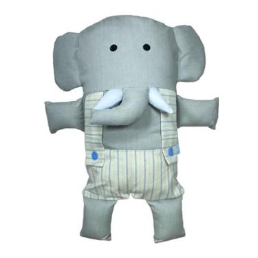 Imagem de Naninha para Bebê e Crianças HEEMM HIRA IMI Tecido Macio (60% Algodão, 40% Poliéster) Algodão Hipoalergênica Colecionável Artesanal Lavável e com Enchimento Removível 40x25cm Modelo ELEFANTE MACHO