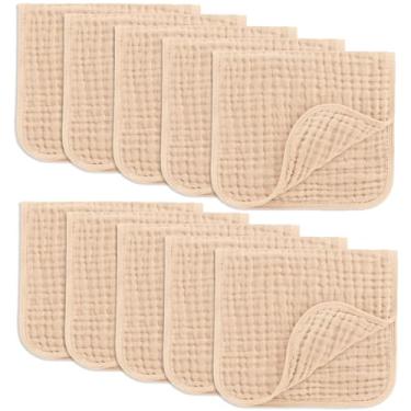 Imagem de Comfy Cubs Panos para Arrotar Musselina 50,8 cm x 25,4 cm, Pacote com 10 - Grande, 6 Camadas, Ultra Absorventes, 100% Algodão para Babar e Messes - Macia, Segura e Suave para Arrotar Bebês para