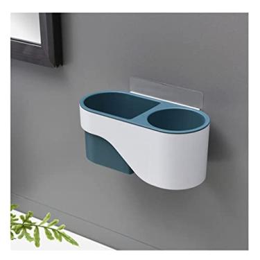 Imagem de 3FLQOOPP Suporte de secador de cabelo multifuncional para pendurar na parede suporte para secador de cabelo doméstico cabide de secador de cabelo criativo banheiro prateleira de armazenamento de