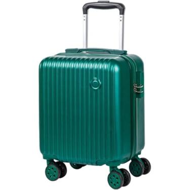 Imagem de Mala, bolsa de transporte, tipo zíper, ultraleve, grande, à prova de choque, silenciosa, rodízios duplos, rotação de 360 graus, viagem, negócios, viagem de negócios (preto, 35 cm) (verde, 35 cm)