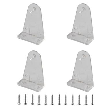 Imagem de PDETVEO 4 peças de suporte para persianas de 5 cm, clipes de fixação de trilho inferior de plástico transparente com parafusos de instalação, ideal para persianas e persianas de alto perfil