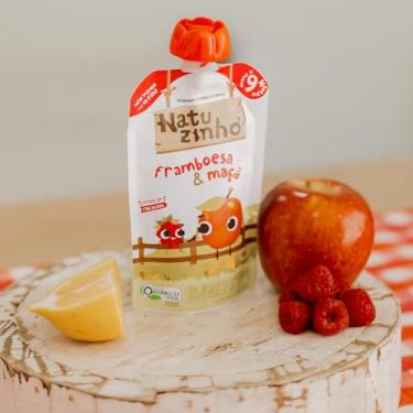 Imagem de Papinha de Fruta Orgânica Natuzinho Maçã e Framboesa 100g – Sem Conservantes