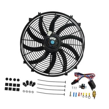 Imagem de FJMQHU Ventilador de Refrigeração Universal de 12 V, Acessório para Carro, Peças de Reposição, Substitui Ventilador Fino de 16 Polegadas de 3000 Cfm, Push-pu