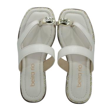 Imagem de Tamanco Feminino Rasteira Beira Rio Napa Turim Branco