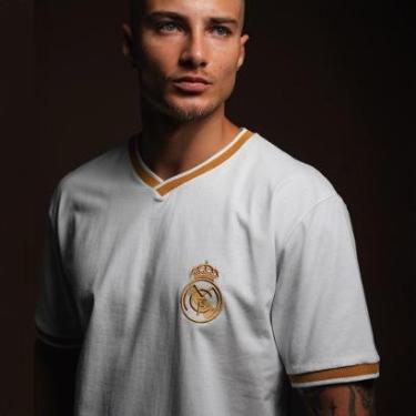 Imagem de Camisa Real Madrid Torcedor Trending Branco e Dourado Masculina-Masculino