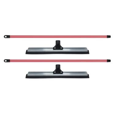 Imagem de Kit 2 Rodos Profissional Duplo Alumínio 40cm Reforçado com Cabo, EVA Flexível, Seca Rápido e Puxa Água, Limpeza Pesada Piso Frio/Porcelanato/Cerâmica/Azulejo, Multiuso Cozinha Banheiro Área de Serviço