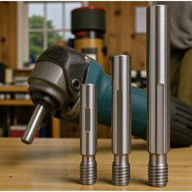 Imagem de Jogo 3 Extensores Adaptadores de Rosca M14 Macho Femea – Prolongadores 100mm, 150mm e 200mm Para Politriz Lixadeira Esmerilhadiera e Ferramentas Elétricas