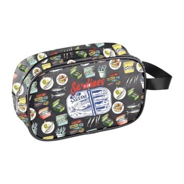 Imagem de CMNIM Bolsa de maquiagem para sardinhas enlatadas, presentes para amantes de sardinha, lata, peixe, bolsa de cosméticos transparente Portugal, presentes de verão italiano, presente de chef de marisco