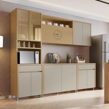 Imagem de Cozinha Completa 11 Portas 2 Gavetas Condessa Carvalho/greige Nesher Carvalho/greige