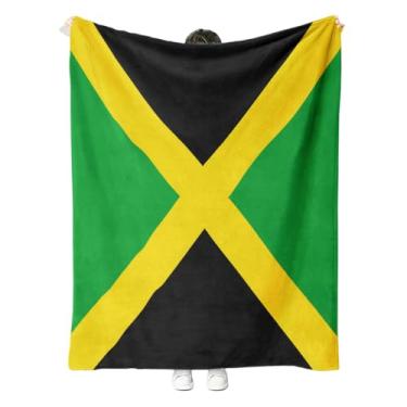 Imagem de EENSYWEENSY Cobertor com bandeira da Jamaica, cobertores do reino jamaicano, presentes difusos para sofá e quarto (101,6 cm x 76,2 cm)