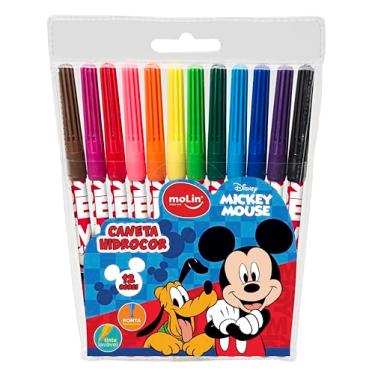 Imagem de Molin Caneta Hidrocor Mickey – 12 Cores – Bolsa com 12 Unidades