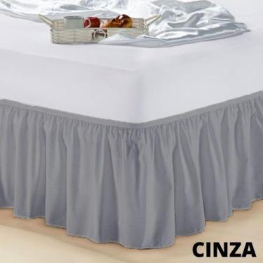 Imagem de Saia Para Cama Box Casal Padrão - Minha Loja Bordados, Cinza