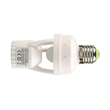 Imagem de FTVOGUE Adaptador de Soquete de Luz de Sensor de Movimento Infravermelho, Soquete de Luzes de Sensor E27, Suporte de Lâmpada de Parafuso E27 Com Atraso de 10-300s, Distância de 6m, para Porões,
