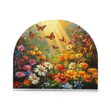 Imagem de xigua Porta-guardanapos para mesas de flores silvestres e borboletas – Porta-guardanapos para cozinha, porta-guardanapos de mesa, porta-guardanapos de coquetel, porta-guardanapos de papel397