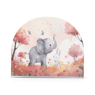 Imagem de Wassud Porta-guardanapos de acrílico elefante moderno dispensador de guardanapo de papel em forma de U para mesa, cozinha, sala de jantar, bancada 1 peça (comporta 50-60 guardanapos)