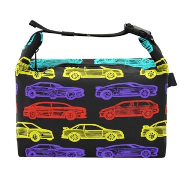 Imagem de STAYTOP Lancheira de carro de desenho animado com fivela, lancheira isolada para meninos e meninas, lancheira térmica para trabalho escolar