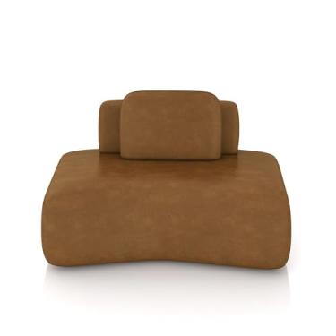 Imagem de Sofá Ilha Sala de Estar Dakota 174cm Modulado Encosto Almofada Solta PU Caramelo G33 - Gran Belo