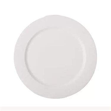 Imagem de placa profunda Placa de bife comida ocidental placa chinesa casa branca simples café da manhã sobremesa plana restaurante cozinha(Branco,Médio)