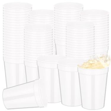Imagem de Domensi 60 peças de copos de plástico para estádio de Natal de 340 g, copos de plástico a granel, reutilizáveis, em branco, reutilizáveis, copos de bebida, copos para festa, piquenique, aniversário