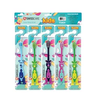 Imagem de Escova Dental Infantil – Diversão e Cuidado para o Sorriso das Crianças kit com 12 Unidades Cores Sortidas