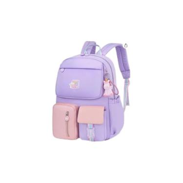 Imagem de Bolsa com Alças Ajustáveis, Bolso Frontal, Bolsos Laterais, Chaveiro Pompom, 43x28x12 cm