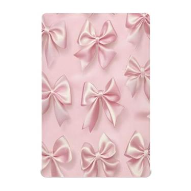 Imagem de STAYTOP Lençol de berço fofo com gravata borboleta para meninos e meninas, lençol com elástico para berço padrão e colchão infantil, de microfibra supermacia, 132 x 71 cm