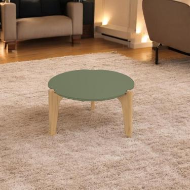 Imagem de Mesa De Centro Caribe 55cm Para Decoração E Utilidades - Verde Floresta Freijo